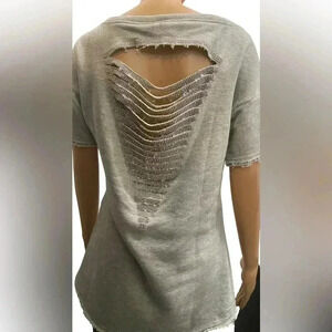 SYDNEY Women’s Open Rhinestones Back Short Sleeve Top- NWT - Size Small